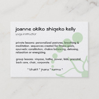 Carte De Visite okikolightgreenflower, okikolightgreenspheres,…