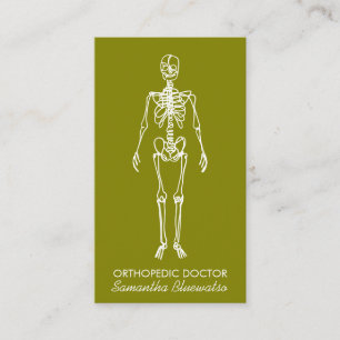 Carte De Visite Olive Green docteur Skeleton orthopédique