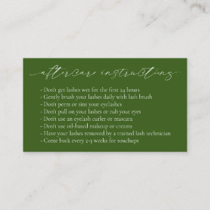 Carte De Visite Olive Green Élégant Moderne Aftercare