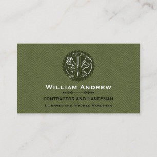Carte de visite Olive Green Grunge Bricoleur Menui