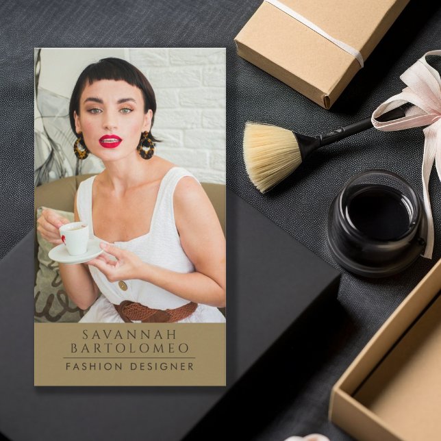 Carte De Visite Olive Green Professionnel Photo (Créateur téléchargé)