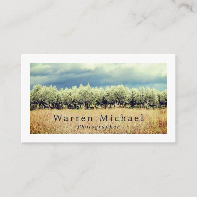 Carte De Visite Olive Trees, Photographe, Photographie (Devant)