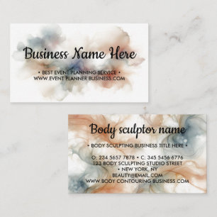 Carte De Visite Ombre Bleu Beige Tons Terre