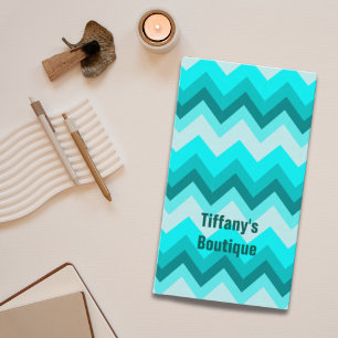 Carte De Visite Ombre Girly Motif Turquoise Turquoise Chevron