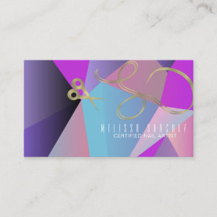 Carte De Visite Ombré Hair Shears Faux Gold Salon Beauté