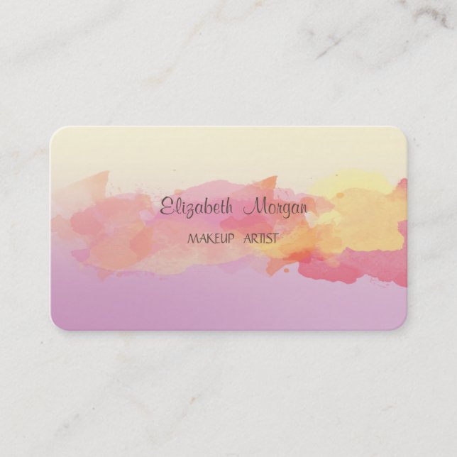 Carte De Visite Ombre moderne, Aquarelle Brush Stroke (Devant)