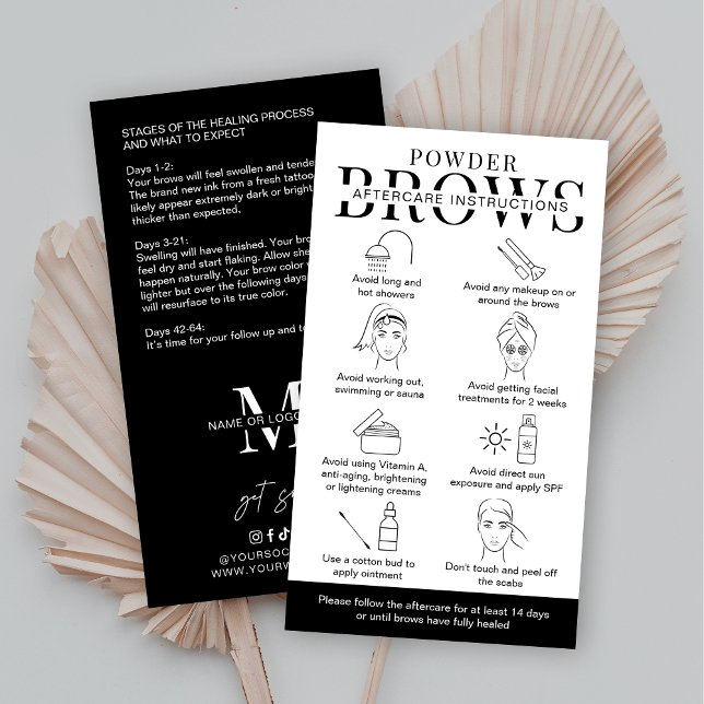 Carte De Visite Ombre Poudre Brosses Guide de soins postérieurs Mi (Créateur téléchargé)