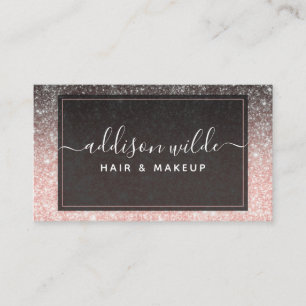 Carte De Visite Ombre Rose Et Noir Paillettes Moderne Chic Luxe