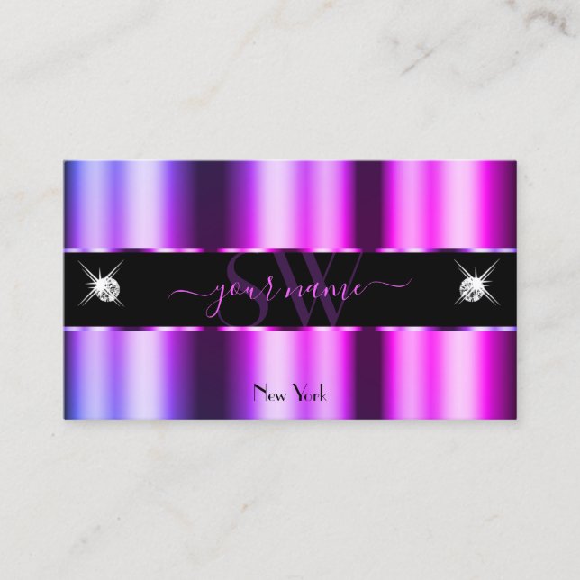Carte De Visite Ombre rose violet sur bijoux à étincelles noires M (Devant)