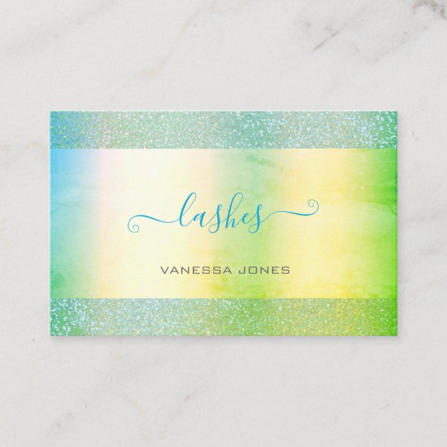 Carte De Visite Ombre vert jaune Turquoise vert d'eau (Devant)