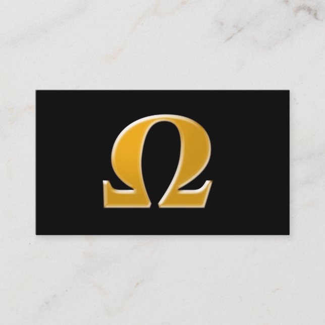 Carte De Visite Oméga grecque d'or - Symbole de la résistance (Devant)