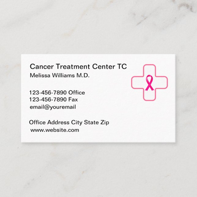 Carte De Visite Oncologiste du Centre Médicale de traitement du ca (Devant)