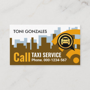Carte De Visite Ondes de radio de taxi appelant la cabine