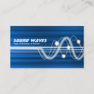 Carte De Visite Ondes sonores - texture balayée par bleu