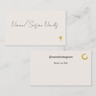 Carte De Visite Onglerie éditable Instagram esthétique beige