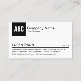 Carte De Visite Onglet Couleur - Noir