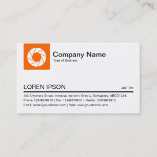 Carte De Visite Onglet Couleur - Orange - Symbole Ouverture blanch