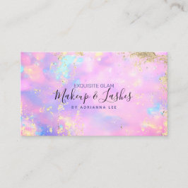 Carte De Visite Opal Holographic MUA Beauté Salon maquillage Artis