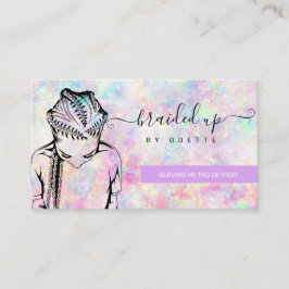 Carte De Visite Opal Holographique Cheveux Braider Stylist Busines