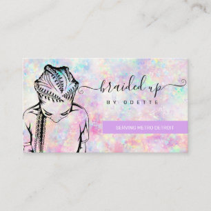 Carte De Visite Opal Holographique Cheveux Braider Stylist Busines