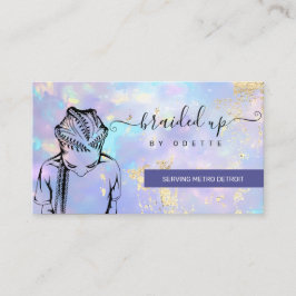 Carte De Visite Opal Holographique Cheveux Braider Stylist Salon d