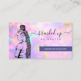Carte De Visite Opal Holographique Cheveux Braider Stylist Salon d