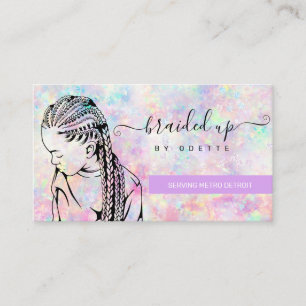 Carte De Visite Opal Holographique Hair Braider Stylist 