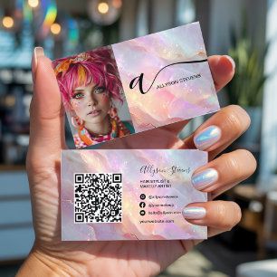 Carte De Visite Opal moderne Parties scintillant arc-en-ciel photo