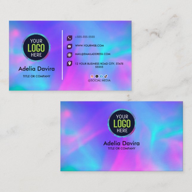 Carte De Visite Opal Stone Luxury Business Card Design (Devant / Derrière)