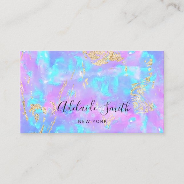 Carte De Visite opale fausse iridescente (Devant)