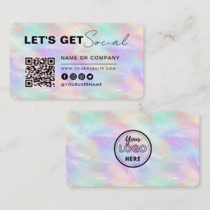 Carte De Visite Opale Iridescente Moderne Connexion Élégante Avec 