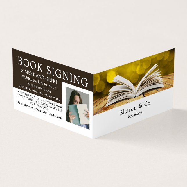 Carte De Visite Open Book, Publisher, Writer Book Signing (Extérieur)