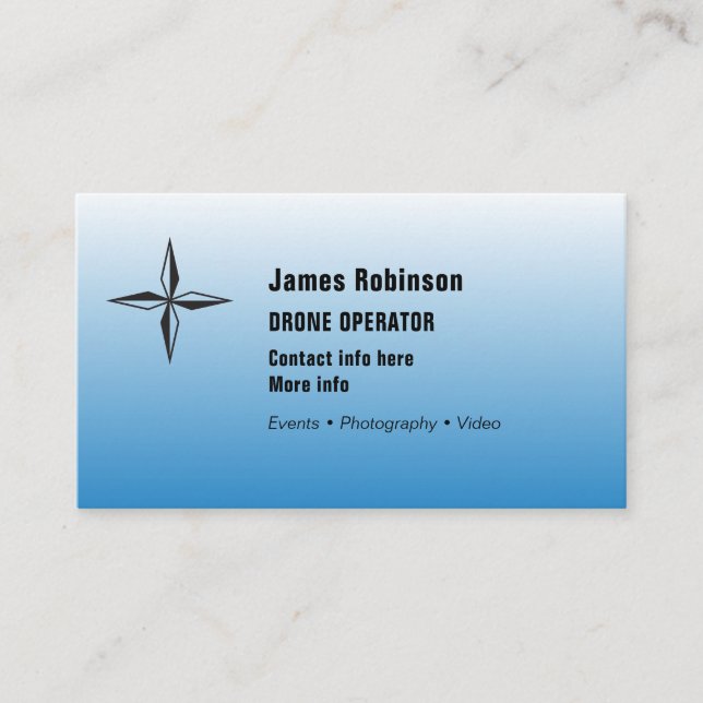 Carte De Visite Opérateur de bourdon avec le symbole sur le bleu (Devant)