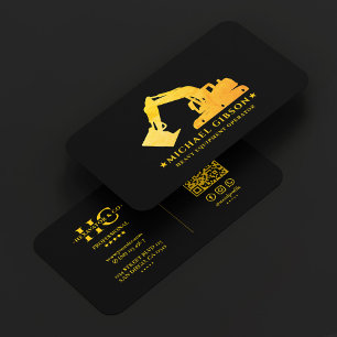 Carte De Visite Opérateur de matériel lourd Noir Jaune Constructio