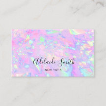 CARTE DE VISITE optionnel rose holographique FAUX