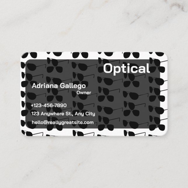 Carte de visite optique (modifiable) (Devant)