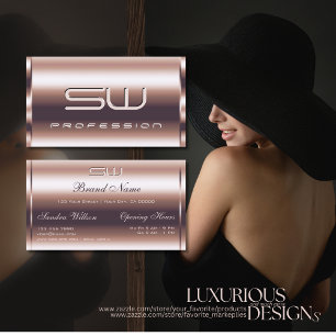 Carte De Visite Optique or Rose chimmery de luxe et monogramme 3D