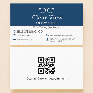 Carte de visite optométriste avec code QR
