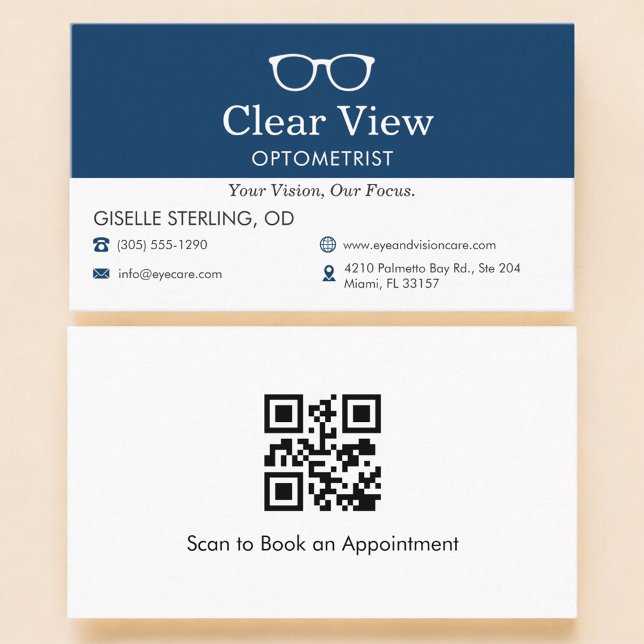 Carte de visite optométriste avec code QR  (Créateur téléchargé)