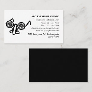 Carte De Visite Optométriste drôle en noir et blanc