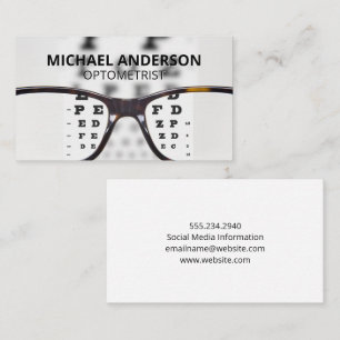 Carte De Visite Optométriste   Tableau des yeux   Lunettes de pres