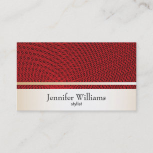 Carte De Visite Or avec Motif Red Guilloche