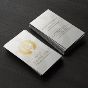 Carte De Visite Or Blanc Calligraphie Yoga Méditation Symbole ZEN