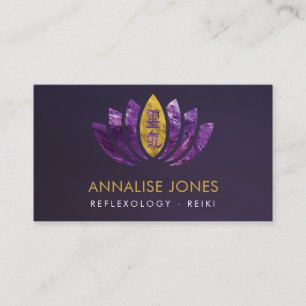 Carte De Visite Or curatif d'améthyste de symboles de Reiki sur