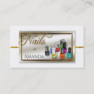 Carte De Visite Or de Faux de styliste du salon d'ongle de