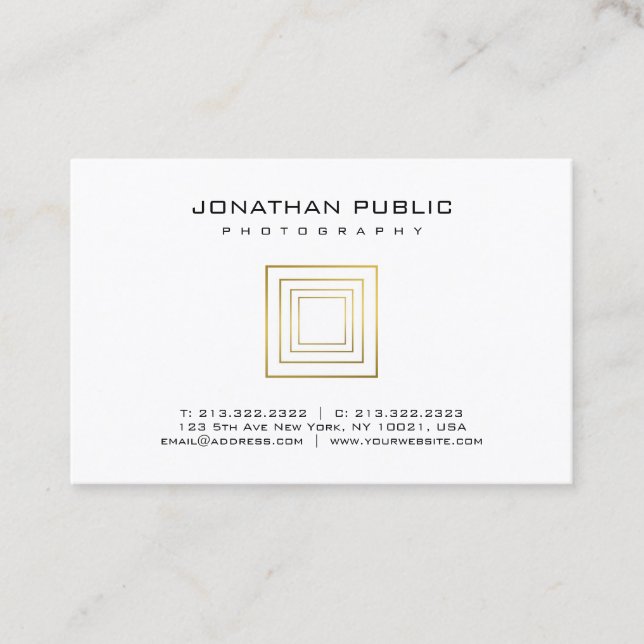 Carte De Visite Or élégant de photographe de modèle de (Devant)