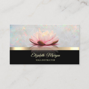 Carte De Visite Or Élégant, Lotus Flower Holographique Opal