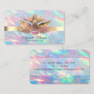 Carte De Visite Or Élégant Tendance, Lotus Opale Iridescent