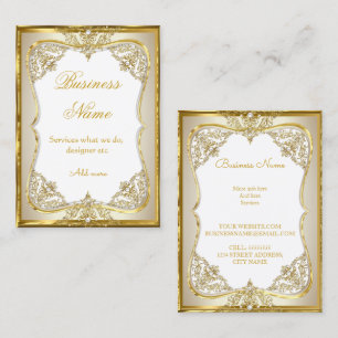 Carte De Visite Or élite Blanc beige Crème Perle