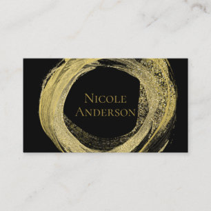 Carte De Visite Or et noir Peinture moderne pinceau Glam Chic Eleg